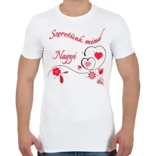 PRINTFASHION Szeretünk mind Nagyi - Férfi póló - Fehér férfi póló