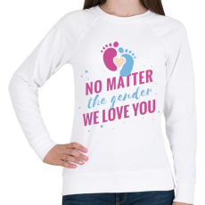 PRINTFASHION Szeretünk - nem számít fiú vagy lány - Női pulóver - Fehér