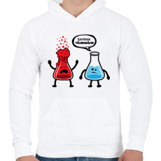 PRINTFASHION Szerintem túlreagálod! - Férfi kapucnis pulóver - Fehér