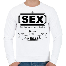 PRINTFASHION Szex - Férfi pulóver - Fehér férfi pulóver, kardigán