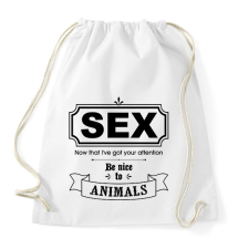 PRINTFASHION Szex - Sportzsák, Tornazsák - Fehér tornazsák