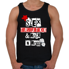 PRINTFASHION Szex, Társasjátékok & Rock 'n' Roll - Férfi atléta - Fekete atléta, trikó