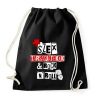 PRINTFASHION Szex, Társasjátékok & Rock 'n' Roll - Sportzsák, Tornazsák - Fekete