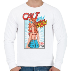 PRINTFASHION Szexi csaj - Férfi pulóver - Fehér