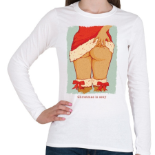 PRINTFASHION Szexi Karácsony - Női hosszú ujjú póló - Fehér női póló