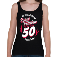 PRINTFASHION Szexi Szülinapos Félisten sötétre 50 - Női atléta - Fekete