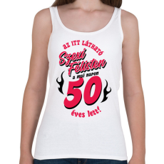 PRINTFASHION Szexi Szülinapos Félisten világosra 50 - Női atléta - Fehér
