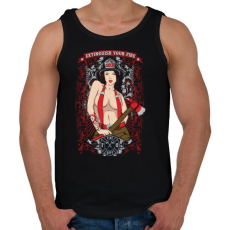 PRINTFASHION Szexi tűzoltó csaj - Férfi atléta - Fekete