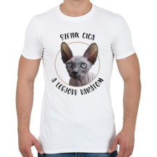 PRINTFASHION Szfinx cica - Legjobb barát - Férfi póló - Fehér férfi póló