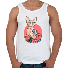 PRINTFASHION Szfinx macska - Férfi atléta - Fehér