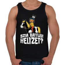 PRINTFASHION Szia Bátyus! Helyzet? - Fehér - Férfi atléta - Fekete atléta, trikó