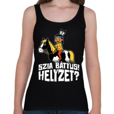 PRINTFASHION Szia Bátyus! Helyzet? - Fehér - Női atléta - Fekete