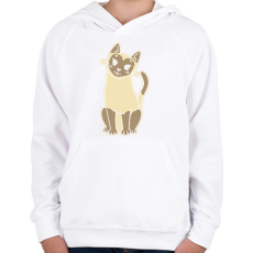 PRINTFASHION Sziámi cica - Gyerek kapucnis pulóver - Fehér