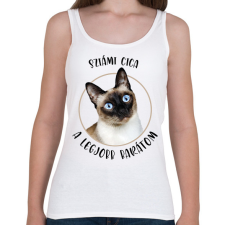 PRINTFASHION Sziámi cica - Legjobb barát - Női atléta - Fehér női trikó