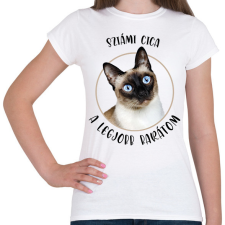 PRINTFASHION Sziámi cica - Legjobb barát - Női póló - Fehér női póló
