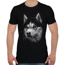 PRINTFASHION Szibériai husky - Férfi póló - Fekete férfi póló