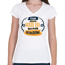 PRINTFASHION Szilveszterezés - pezsgő - Női V-nyakú póló - Fehér