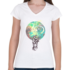 PRINTFASHION színek - Női V-nyakú póló - Fehér