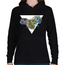 PRINTFASHION Színes bagoly - Női kapucnis pulóver - Fekete