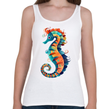 PRINTFASHION Színes csikóhal - Női atléta - Fehér női trikó