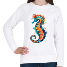 PRINTFASHION Színes csikóhal - Női pulóver - Fehér