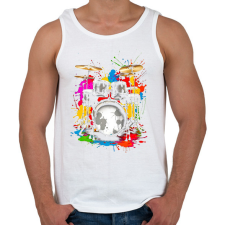 PRINTFASHION Színes dob - Férfi atléta - Fehér atléta, trikó