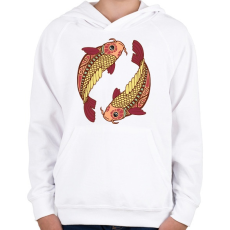 PRINTFASHION Színes Halak horoszkóp - Gyerek kapucnis pulóver - Fehér