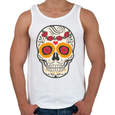 PRINTFASHION Színes halálfej - Férfi atléta - Fehér atléta, trikó