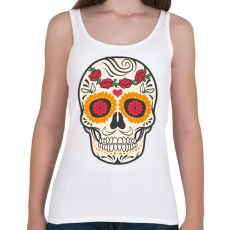 PRINTFASHION Színes halálfej - Női atléta - Fehér