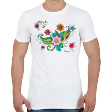 PRINTFASHION Színes hennaminta - Férfi póló - Fehér