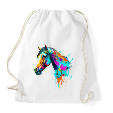 PRINTFASHION Színes ló - Sportzsák, Tornazsák - Fehér tornazsák