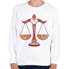 PRINTFASHION Színes Mérleg horoszkóp - Gyerek pulóver - Fehér gyerek pulóver, kardigán
