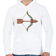 PRINTFASHION Színes Nyilas horoszkóp - Férfi kapucnis pulóver - Fehér férfi pulóver, kardigán