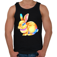 PRINTFASHION Színes nyuszi - Férfi atléta - Fekete atléta, trikó