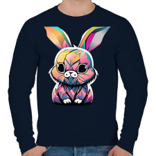 PRINTFASHION Színes nyuszi - Férfi pulóver - Sötétkék férfi pulóver, kardigán