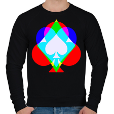 PRINTFASHION Színes póker - Férfi pulóver - Fekete férfi pulóver, kardigán