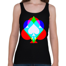 PRINTFASHION Színes póker - Női atléta - Fekete női trikó