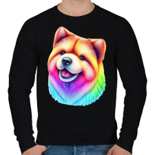 PRINTFASHION Színes pomerániai törpespicc  - Férfi pulóver - Fekete férfi pulóver, kardigán