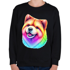 PRINTFASHION Színes pomerániai törpespicc  - Gyerek pulóver - Fekete