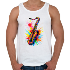 PRINTFASHION Színes szaxofon - Férfi atléta - Fehér atléta, trikó