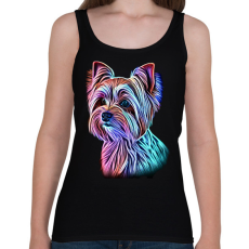 PRINTFASHION Színes yorkshire terrier kutya  - Női atléta - Fekete