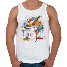 PRINTFASHION Színes zongora - Férfi atléta - Fehér atléta, trikó