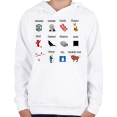 PRINTFASHION Szinészek - Gyerek kapucnis pulóver - Fehér