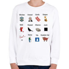 PRINTFASHION Szinészek - Gyerek pulóver - Fehér