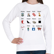 PRINTFASHION Szinészek - Női pulóver - Fehér női pulóver, kardigán