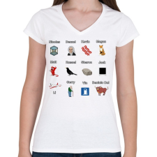 PRINTFASHION Szinészek - Női V-nyakú póló - Fehér női póló