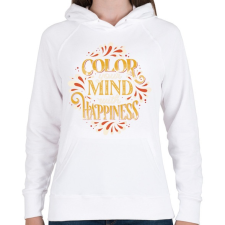 PRINTFASHION Színezd az elméd vidámsággal  - Női kapucnis pulóver - Fehér női pulóver, kardigán