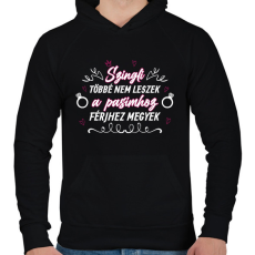 PRINTFASHION Szingli többé nem leszek - Férfi kapucnis pulóver - Fekete
