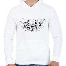 PRINTFASHION Szinkronúszók - Férfi kapucnis pulóver - Fehér