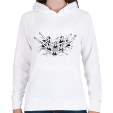 PRINTFASHION Szinkronúszók - Női kapucnis pulóver - Fehér